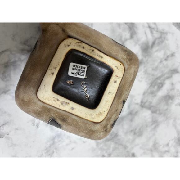 Handmade Artsy Mara Stoneware Turtle Coffee Mug Ceramic Brown Painted Mexico - Picture 6 of 9